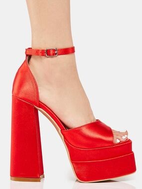 Red Platform heels